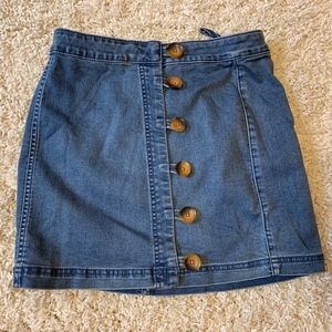 Free People Modern Femme Denim Mini with Buttons